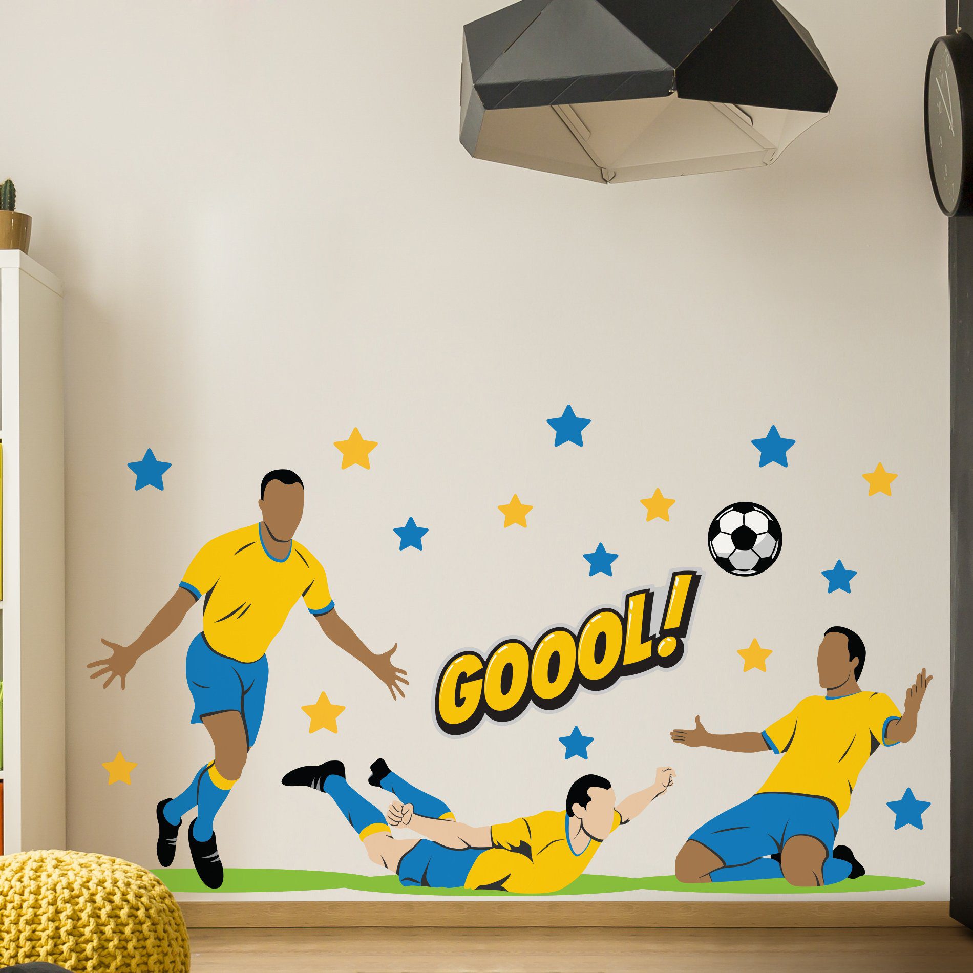 Adesivo de Parede Quarto Menino Futebol Gol