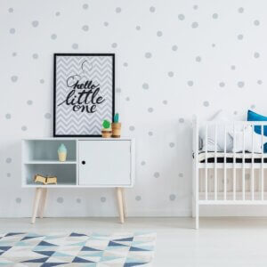 Adesivo de Parede Pintas Azul Bebê 70 Pintinhas