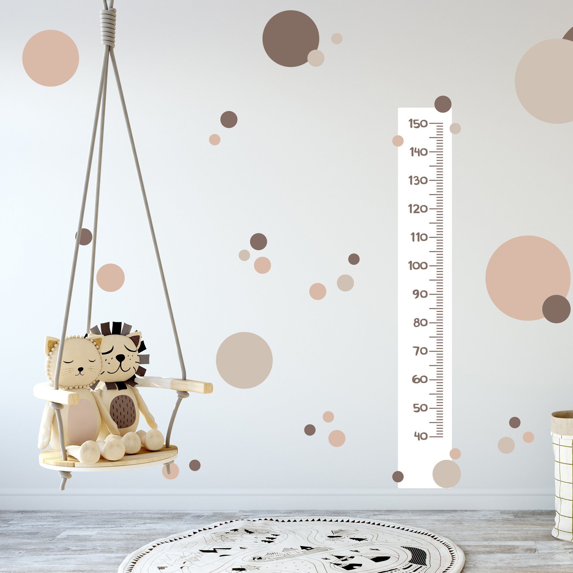 Adesivo de Parede Régua de Crescimento Marrom