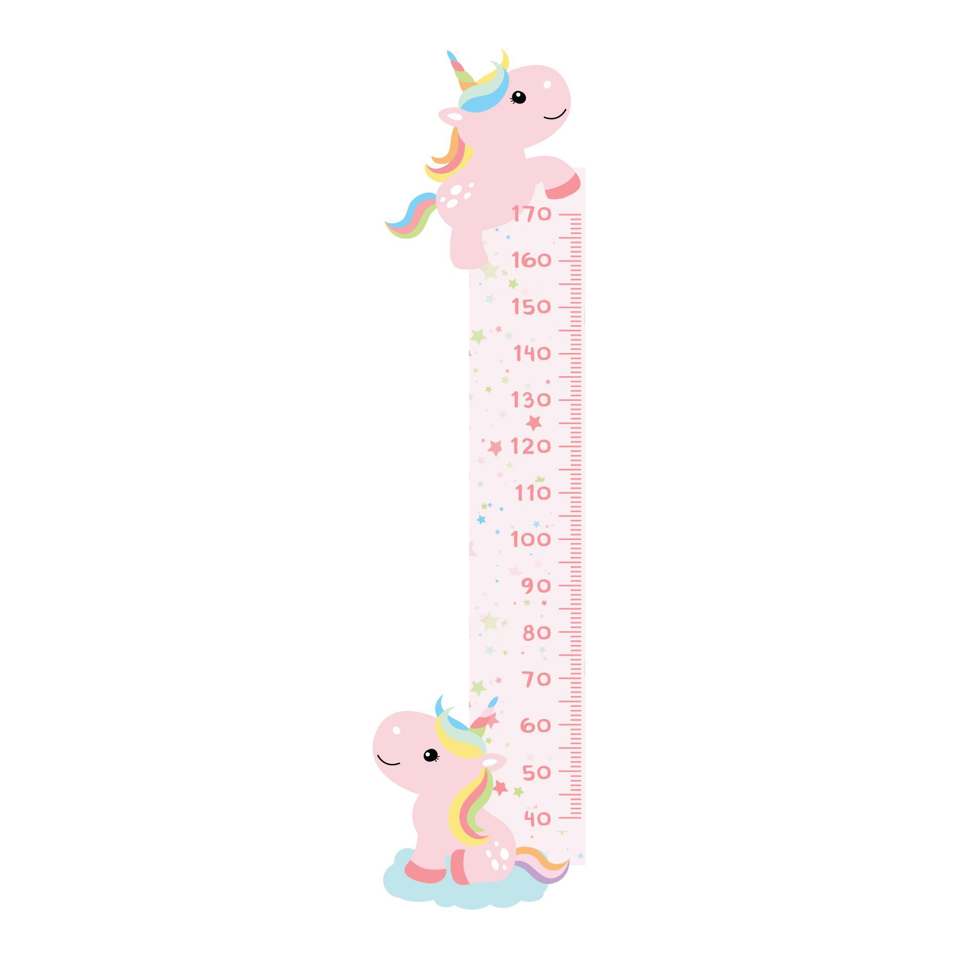 Adesivo de Parede Infantil Régua Unicornio Rosa