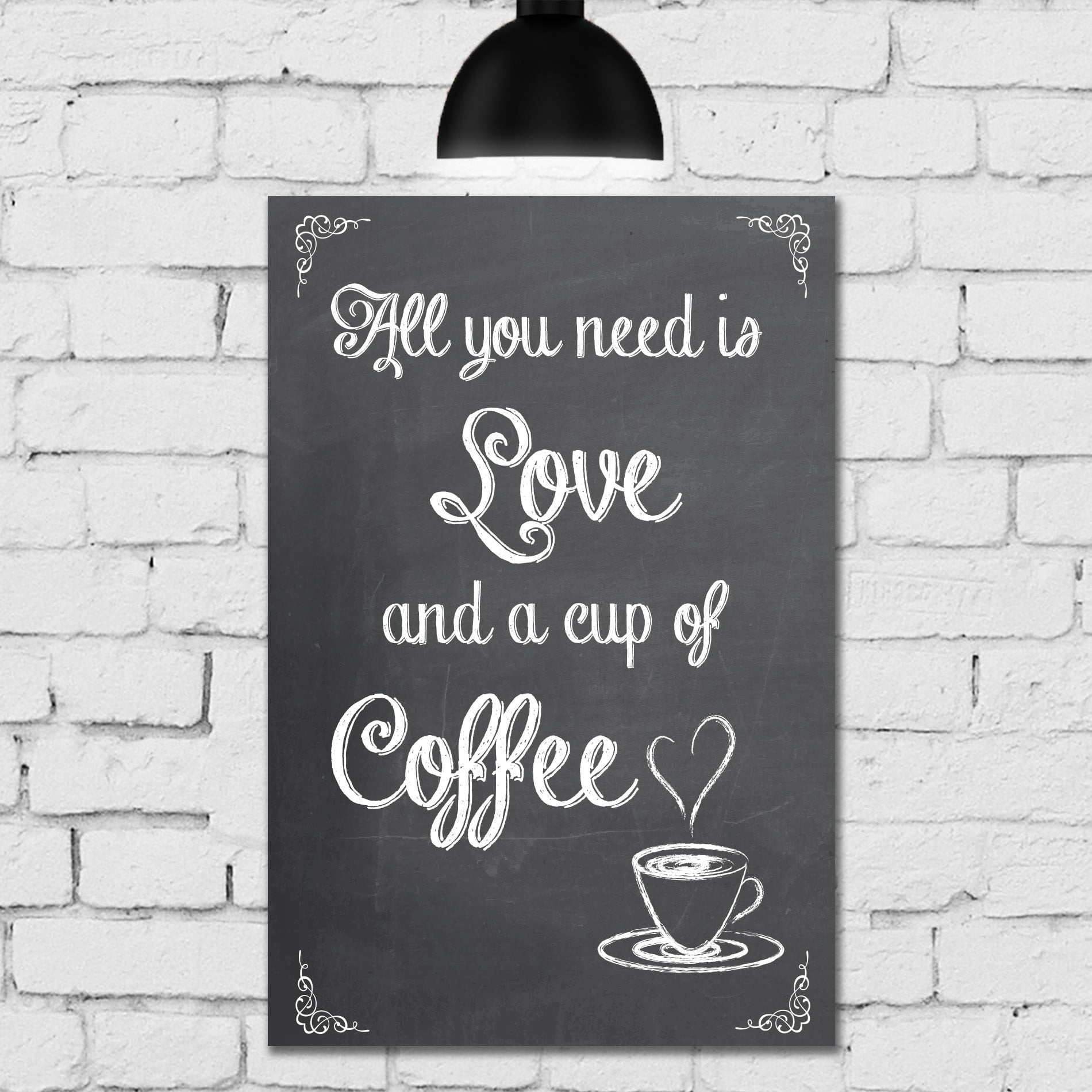 Placa Decorativa MDF Café e Amor