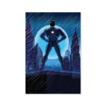 Placa Decorativa Super Heróis Geek Azul Estrela MDF 30x40cm