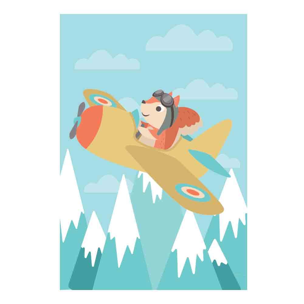 Placa Decorativa MDF Animais Esquilo Viajante