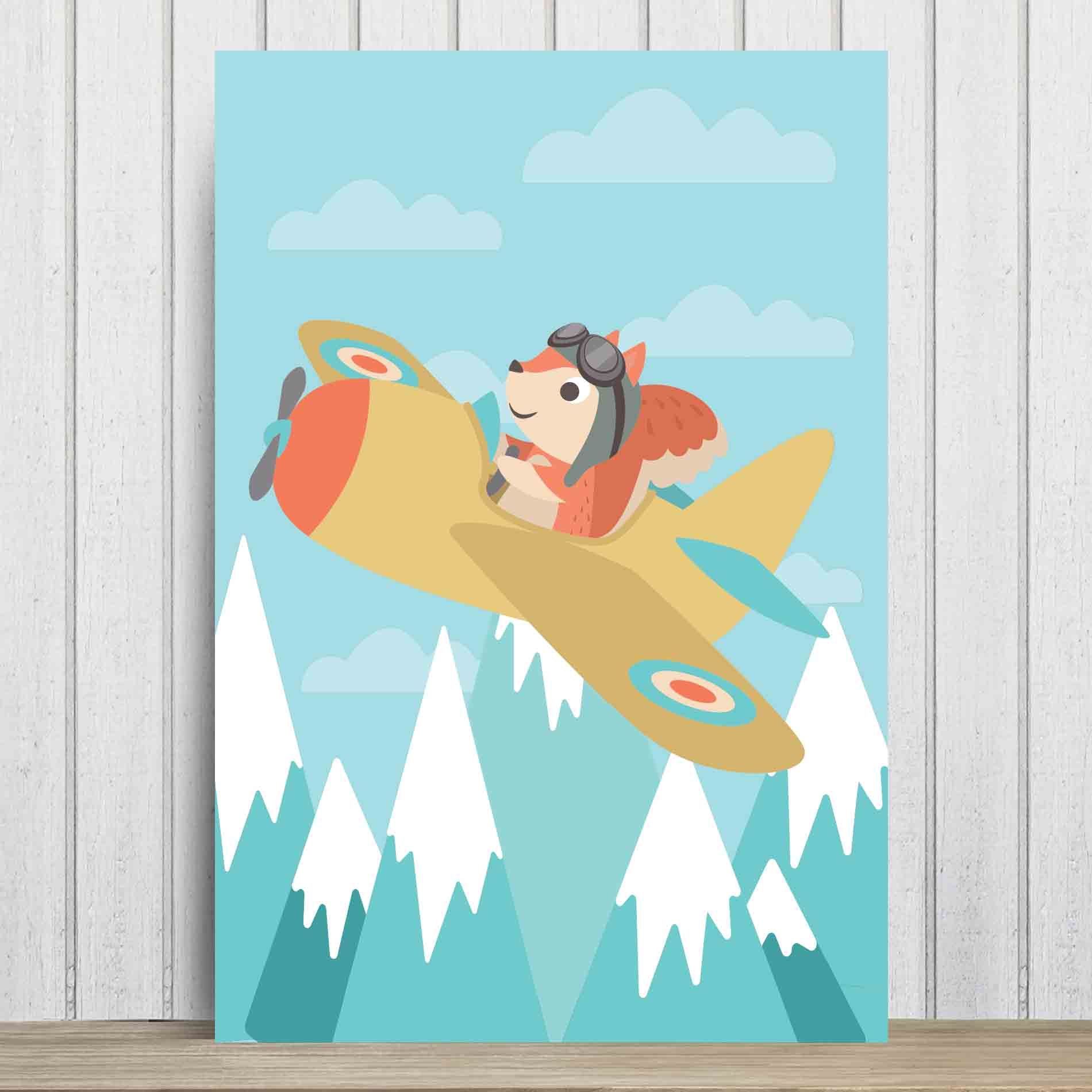 Placa Decorativa MDF Animais Esquilo Viajante