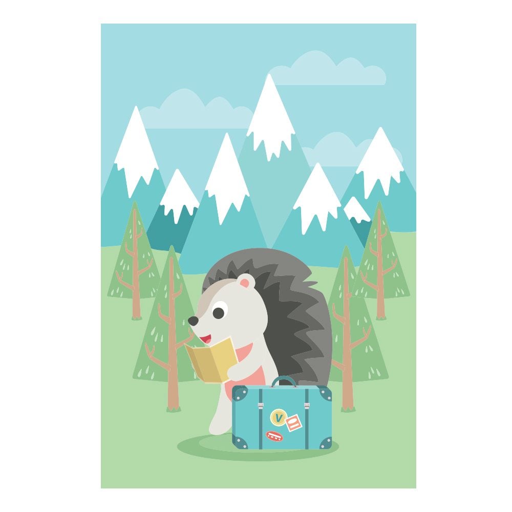 Placa Decorativa MDF Animais Porco Espinho Viajante