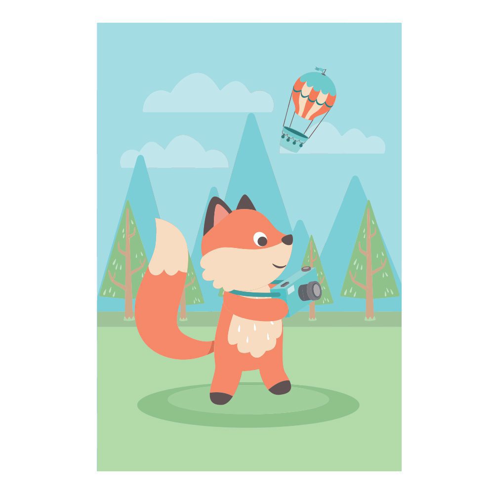 Placa Decorativa MDF Animais Raposa Viajante