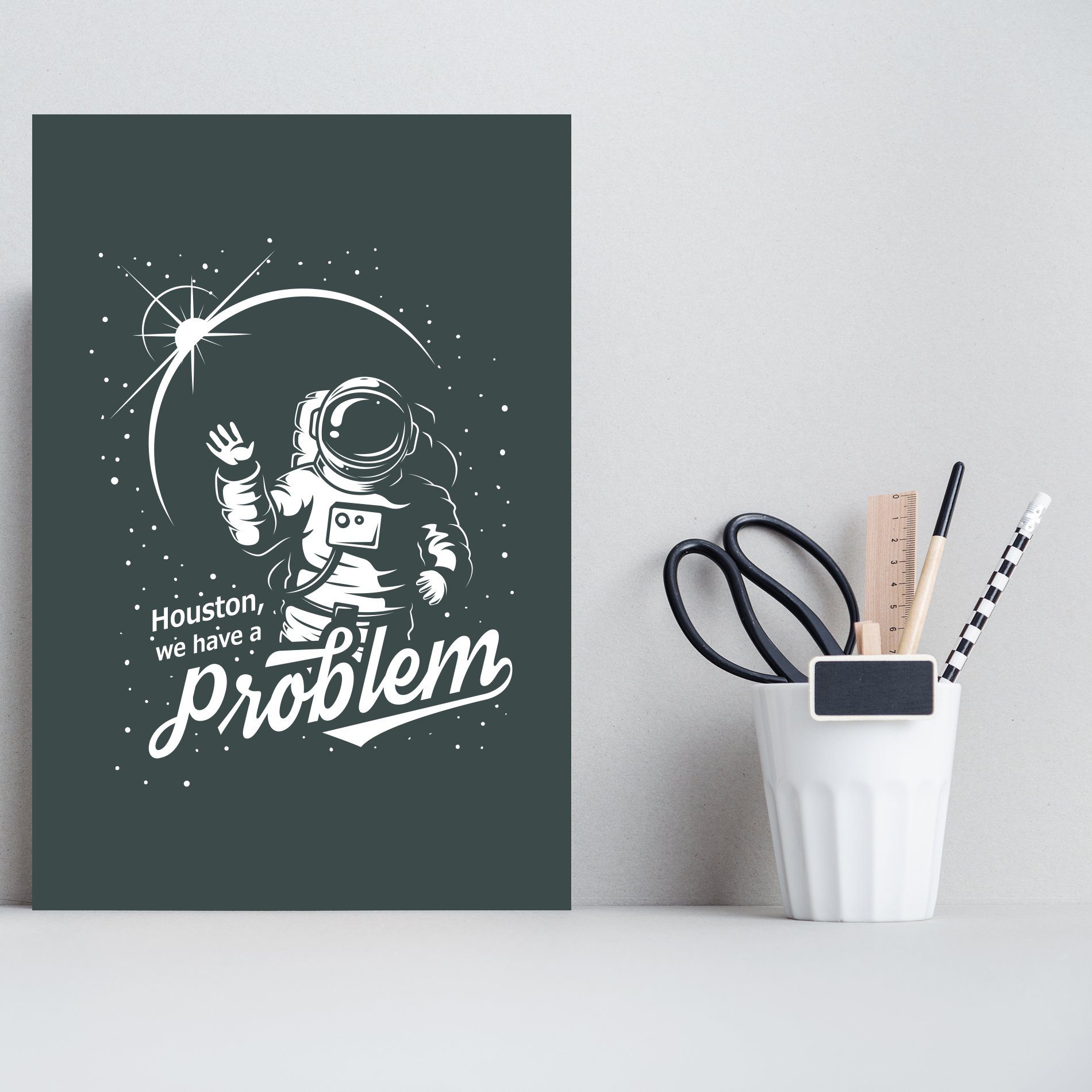 Placa Decorativa MDF Astronauta 20x30cm