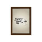 Quadro Vintage Moldura Marrom Avião 22x32cm