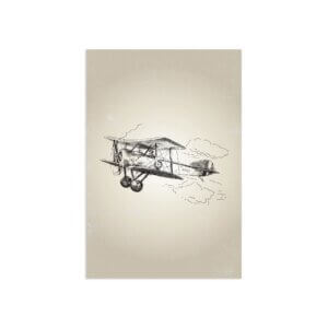 Placa Decorativa Vintage MDF Avião 20x30cm