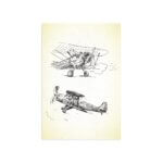 Placas Decorativas Vintage Aviões Antigos 20x30cm Kit 4un