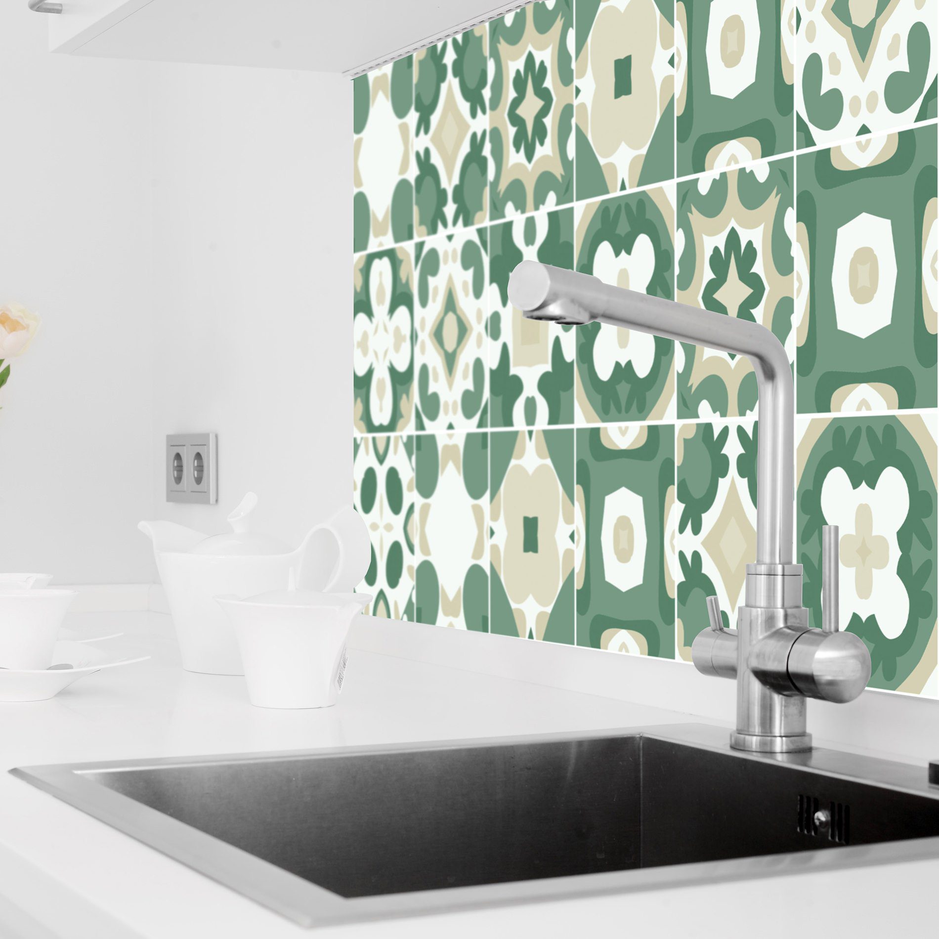 Adesivo de Azulejo Verde Vila do Conde