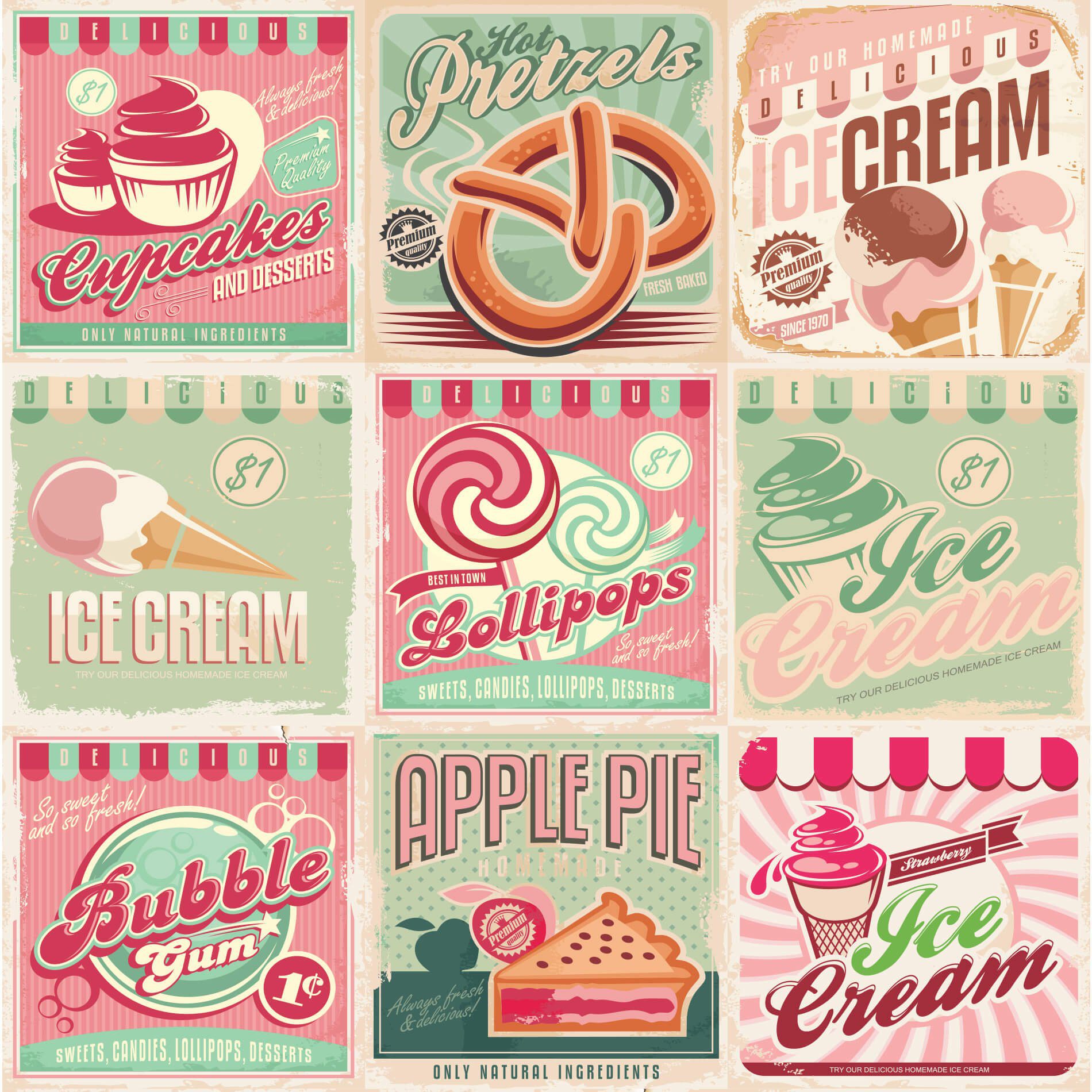 Adesivo de Azulejo Vintage Candy