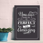 Placa Decorativa MDF Frase Be Amazing 30x40