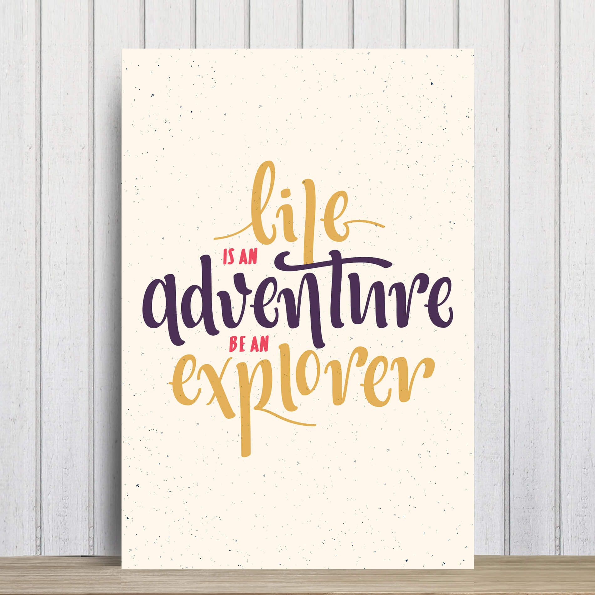 Placa Decorativa MDF Frase Be Explorer  30x40