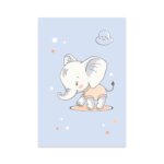 Placa Decorativa Elefante Bebê Estrelas 20x30cm