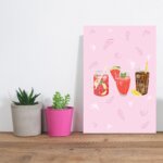 Placa Decorativa MDF Bebidas Refrescantes 30x40cm