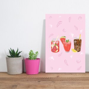 Placa Decorativa MDF Bebidas Refrescantes 30x40cm 