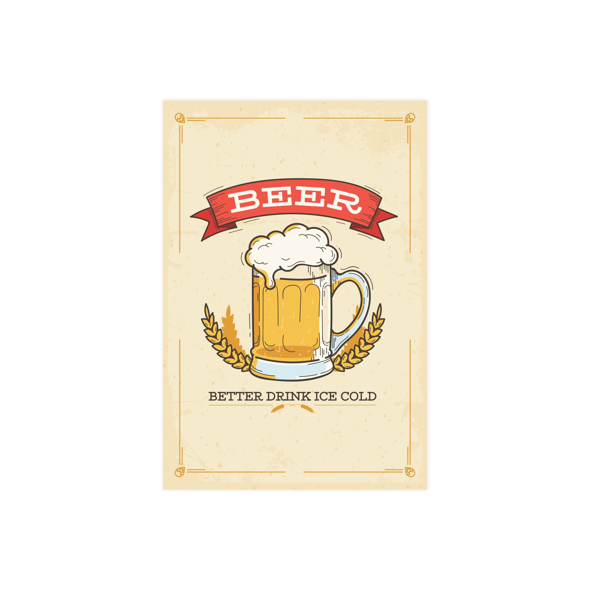 Placa Decorativa MDF Cerveja Drink Cold 30x40