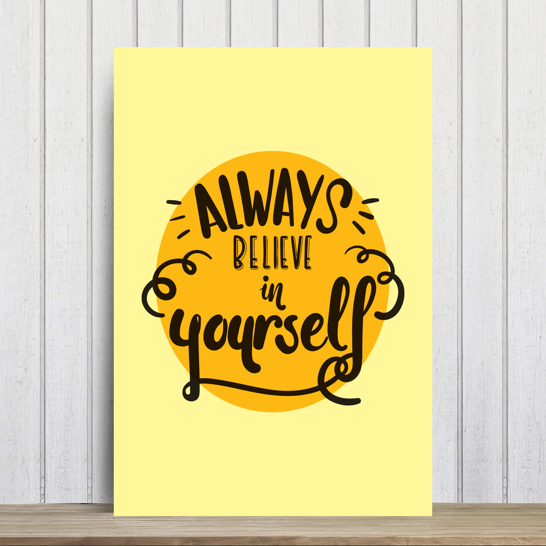 Placa Decorativa MDF Frase Believe 30x40