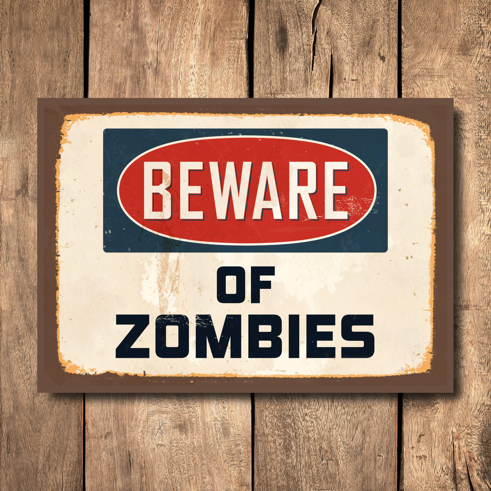 Placa Decorativa MDF Frase Zombies  30x40