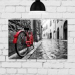 Placa Decorativa MDF Foto Bicicleta Itália