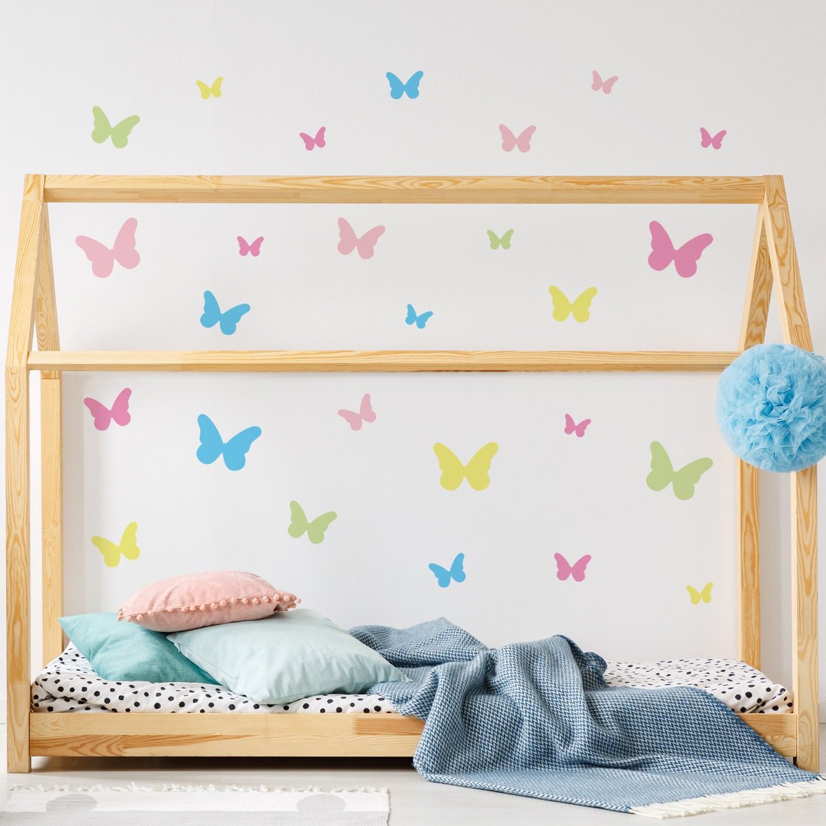 Adesivo de Parede Borboletas Candy Colors 25un