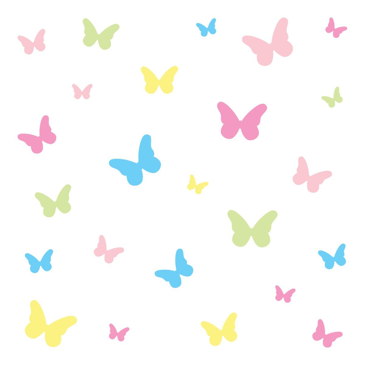 Adesivo de Parede Borboletas Candy Colors 25un