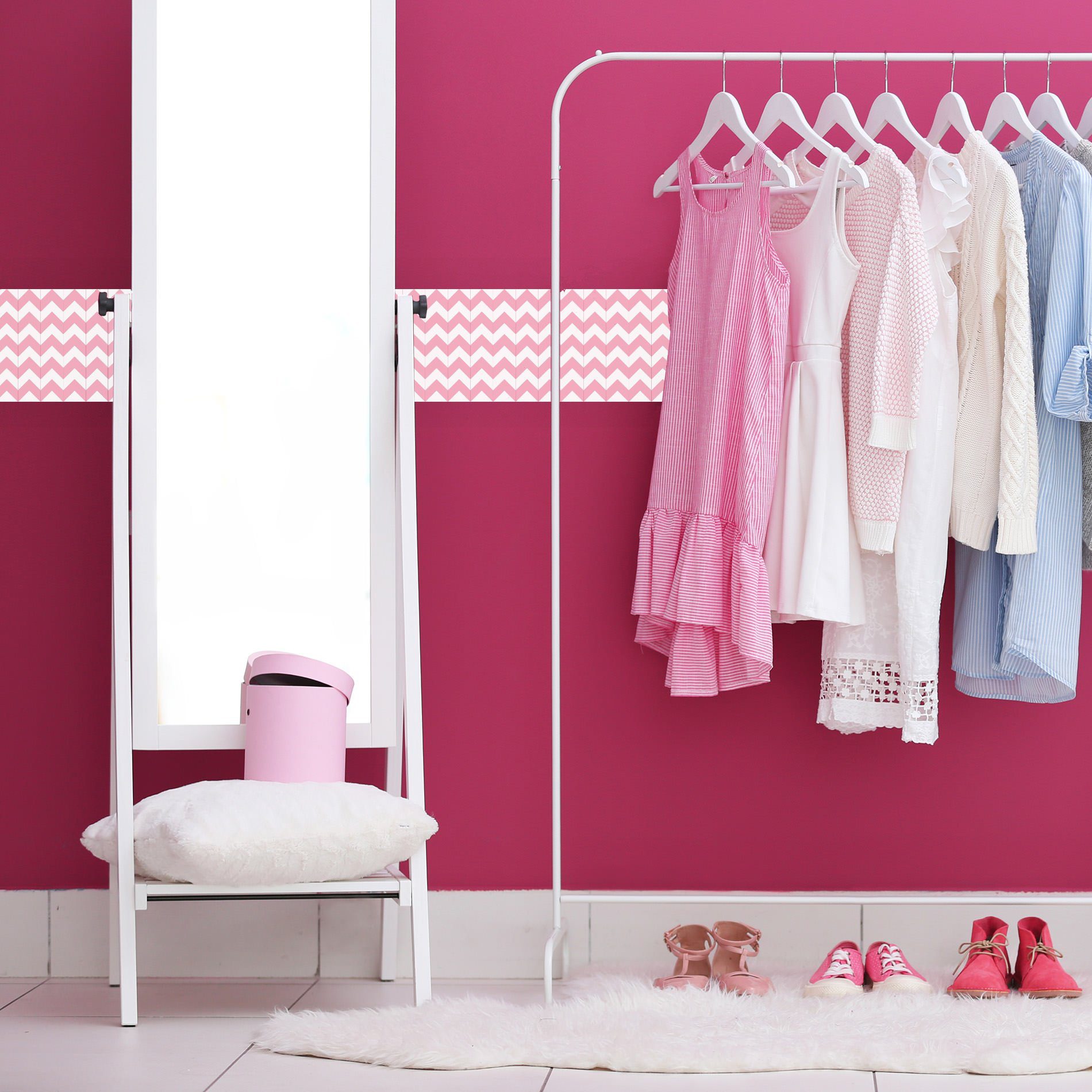 Faixa Decorativa para Quarto de Bebê Chevron 10mx10cm