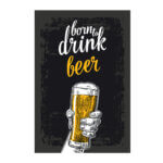 Placa Decorativa MDF Cerveja Born to Drink 30x40
