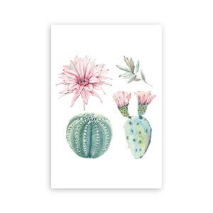 Placa Decorativa Cacto Floridos MDF 20x30cm