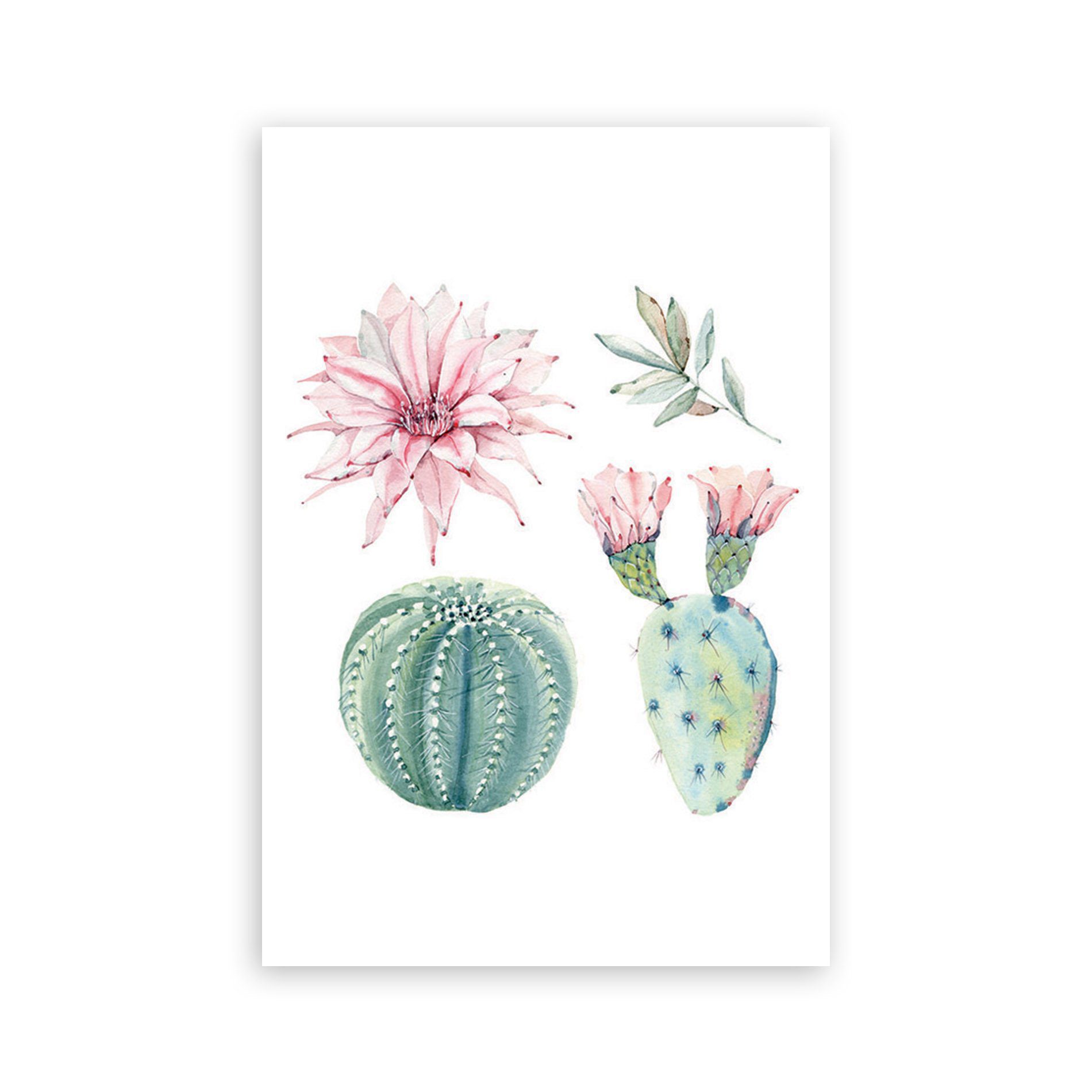 Placa Decorativa Cacto Floridos MDF 20x30cm