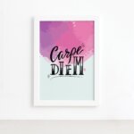 Quadro Decorativo Frase Carpe Diem Moldura Branca 22x32cm