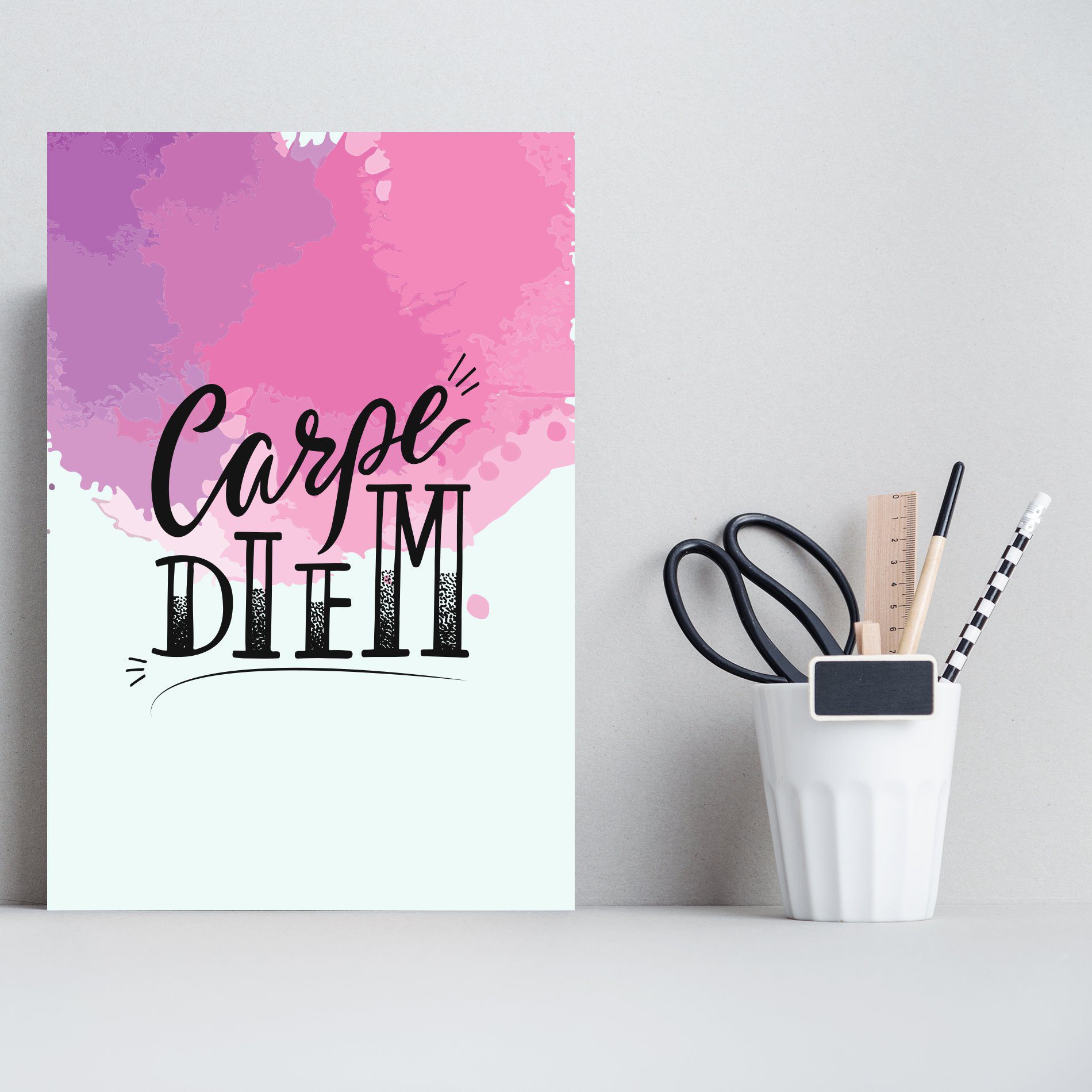 Placa Decorativa MDF Frase Carpe Diem 30x40cm