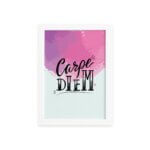 Quadro Decorativo Frase Carpe Diem Moldura Branca 33x43cm