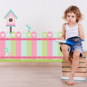 Adesivo Parede Infantil Cerca Passarinho
