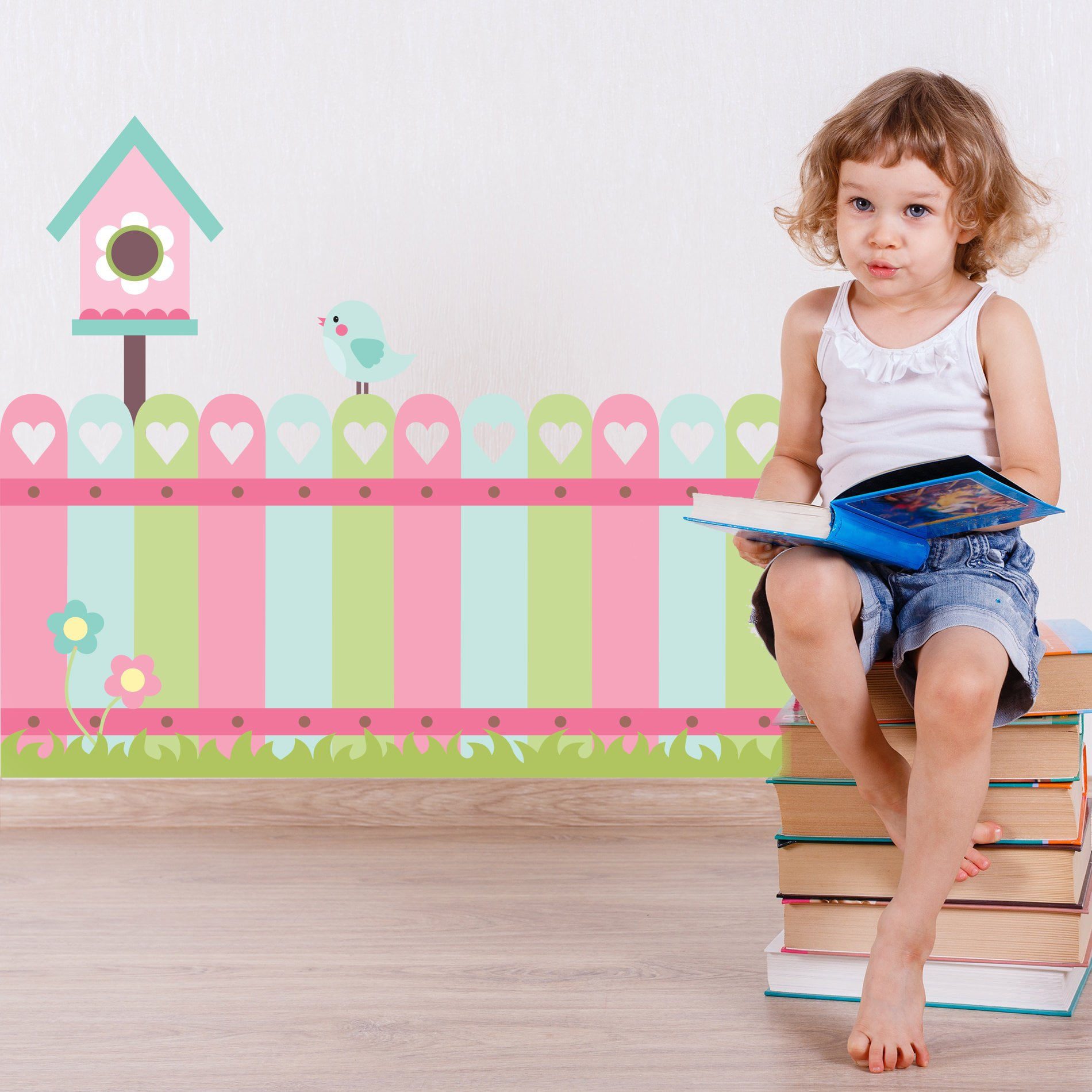 Adesivo Parede Infantil Cerca Passarinho