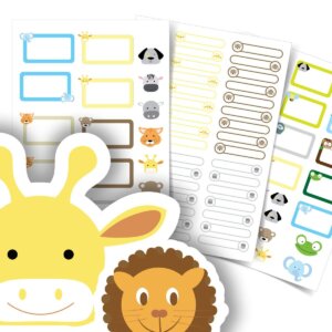 Etiquetas Personalizadas Escolares Animais Safari 86un