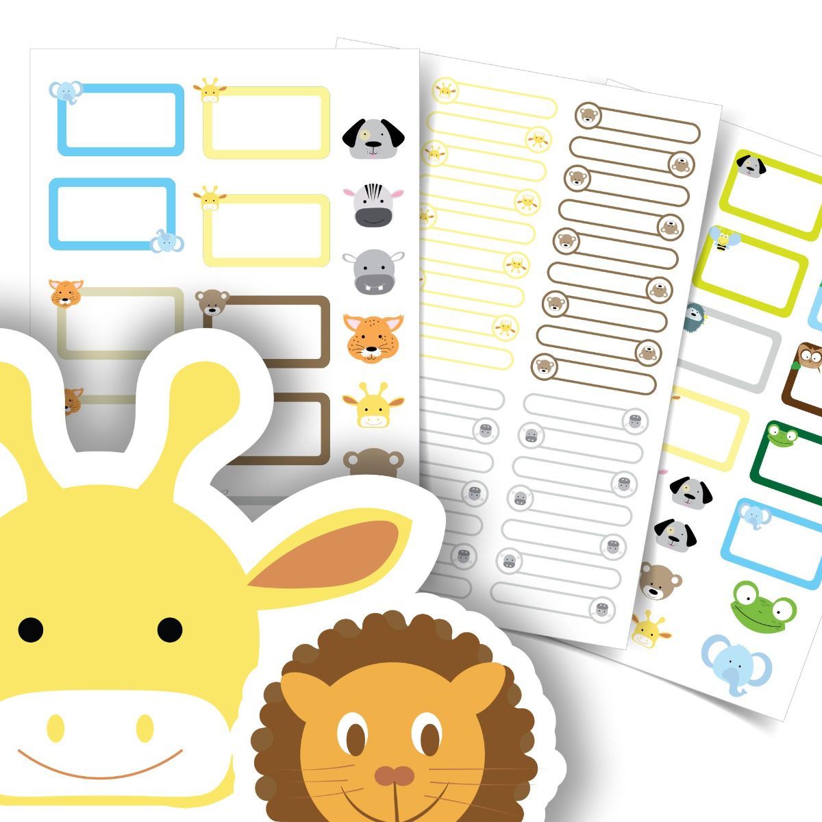 Etiquetas Personalizadas Escolares Animais Safari 86un