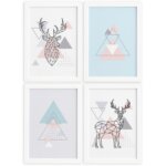 Quadros Decoração Minimalista Alce Moldura Branca 33x43cm