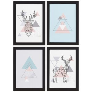 Quadros Decoração Minimalista Alce Moldura Preta 22x32cm