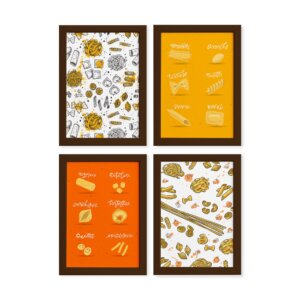 Quadros Tipos de Massas Moldura Marrom