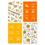 Placas Decorativas MDF Tipos de Massas 20x30cm Kit 4un
