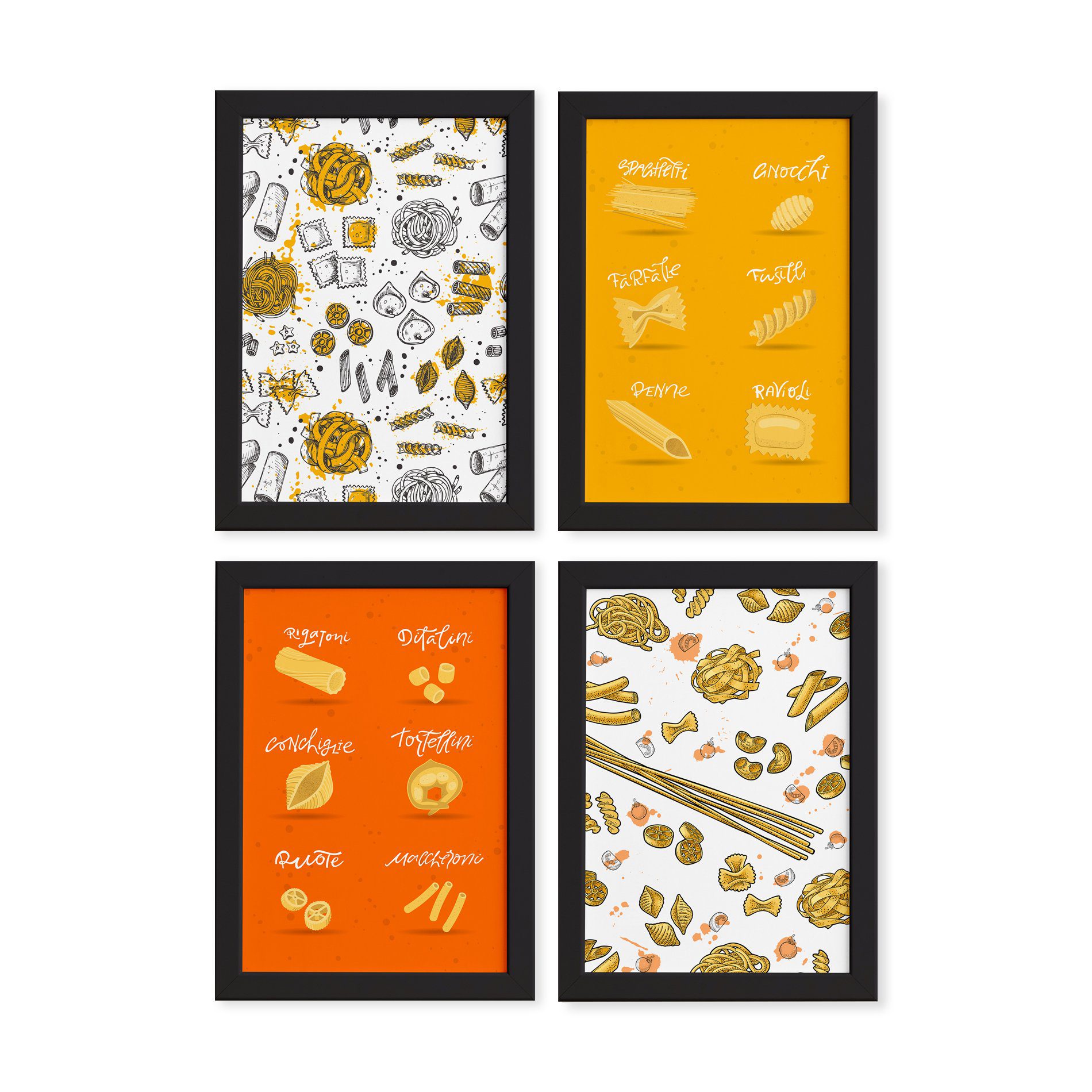 Quadros Tipos de Massas Moldura Preta