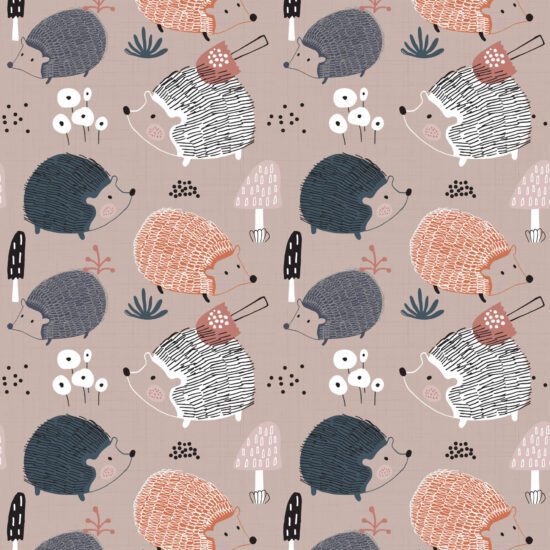 Papel de Parede Infantil Porco Espinho Escandinavo 57x270cm