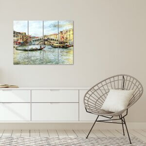 Placa Painel Decorativa em MDF Foto Barco Cidade