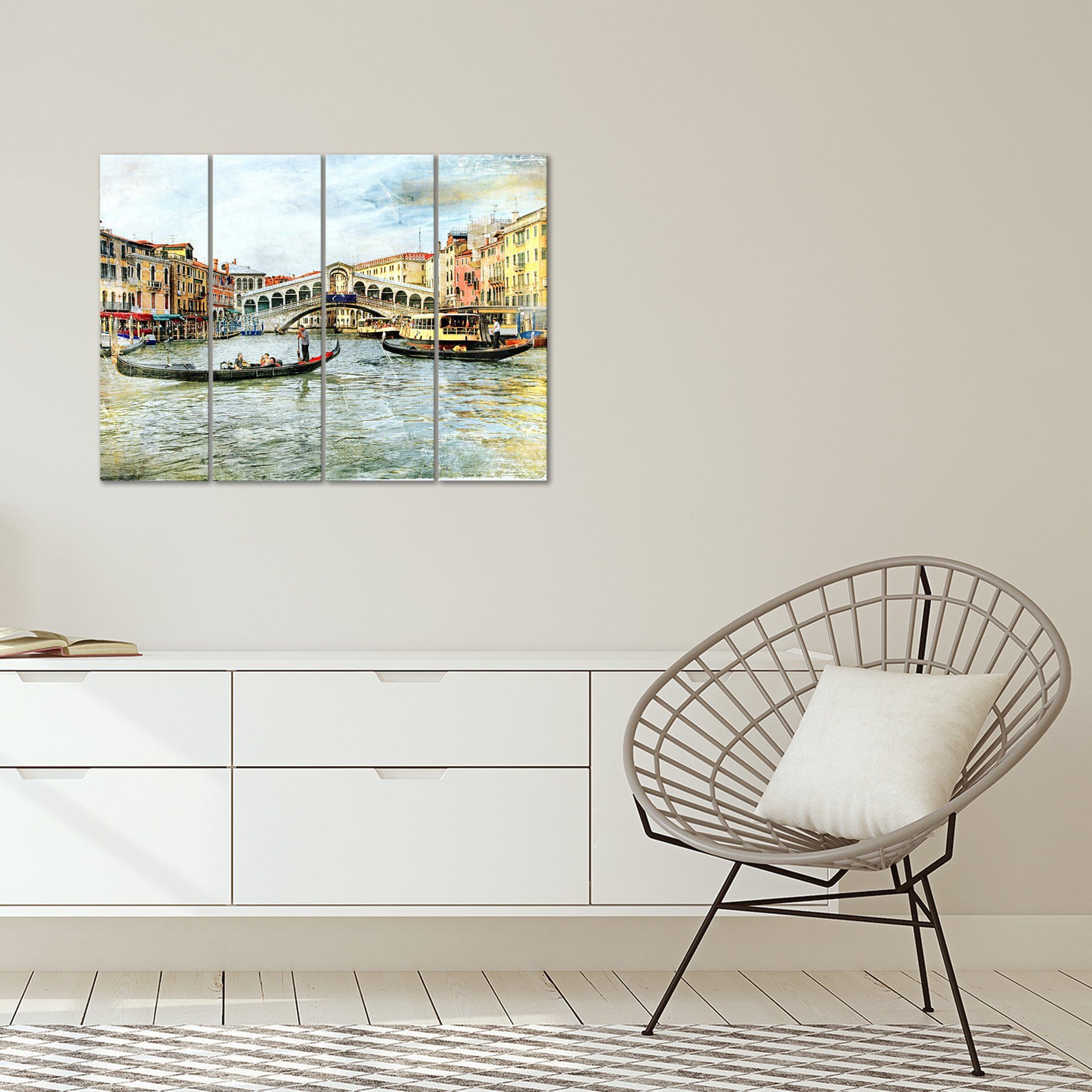 Placa Painel Decorativa em MDF Foto Barco Cidade