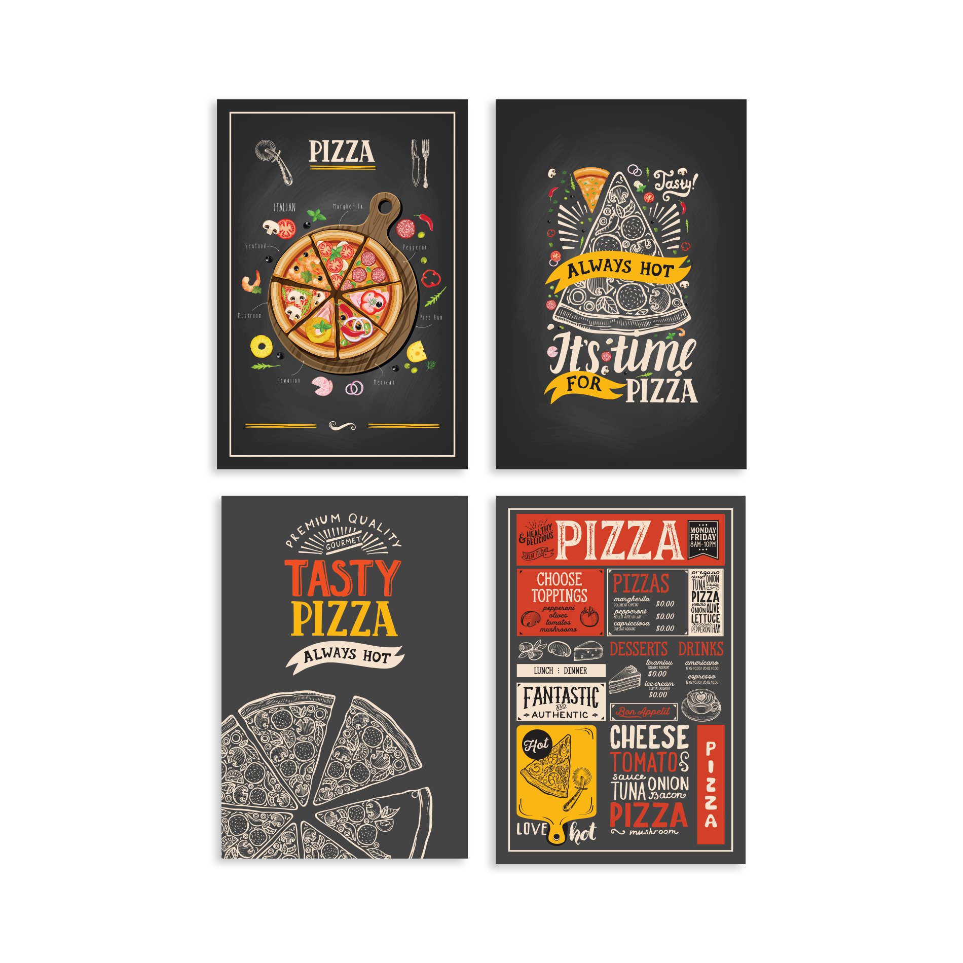 Placas Decorativas MDF Pizzas Diversas