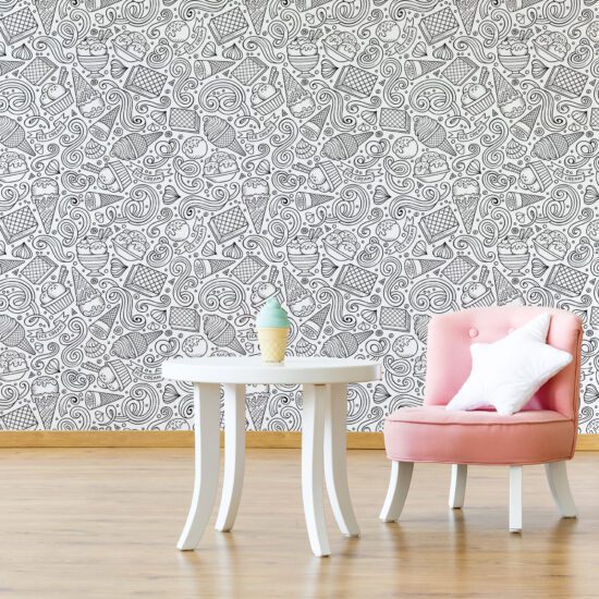 Papel de parede para quarto preto e branco