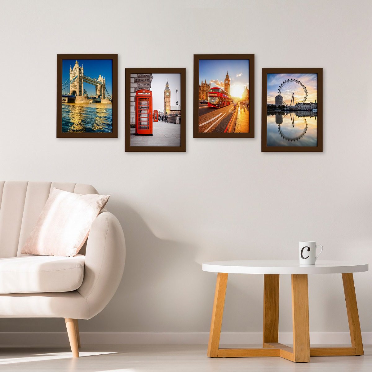Quadros Fotos Londres Moldura Marrom 22x32cm Kit4un