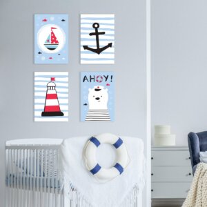 Placas Decorativas Quarto Infantil Marinheiro 20x30cm Kit4un
